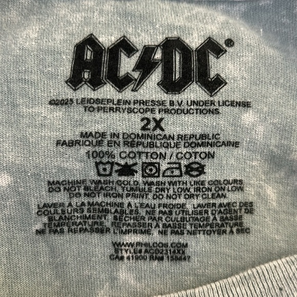 AC/DC Gray Wash Men's High Voltage Rock N Roll T-Shirt Size 2XL New without tags - Picture 4 of 4
